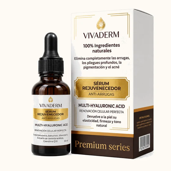 Vivaderm Serum — frasco de 30 ml con gotero y su estuche
